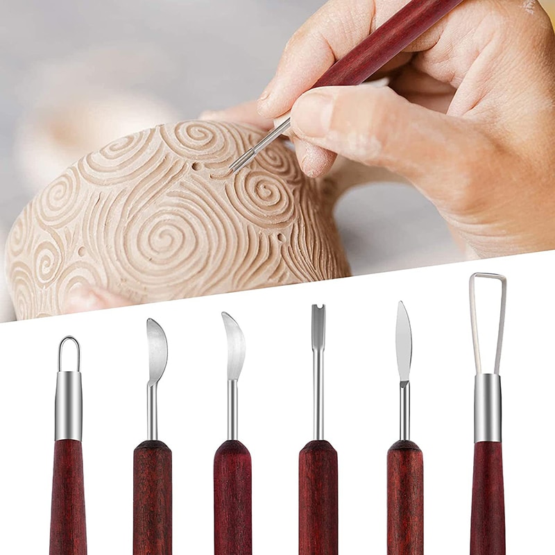 Wood Chisel Set - 6 ادوات نحت الفخار الفخار مجموعة